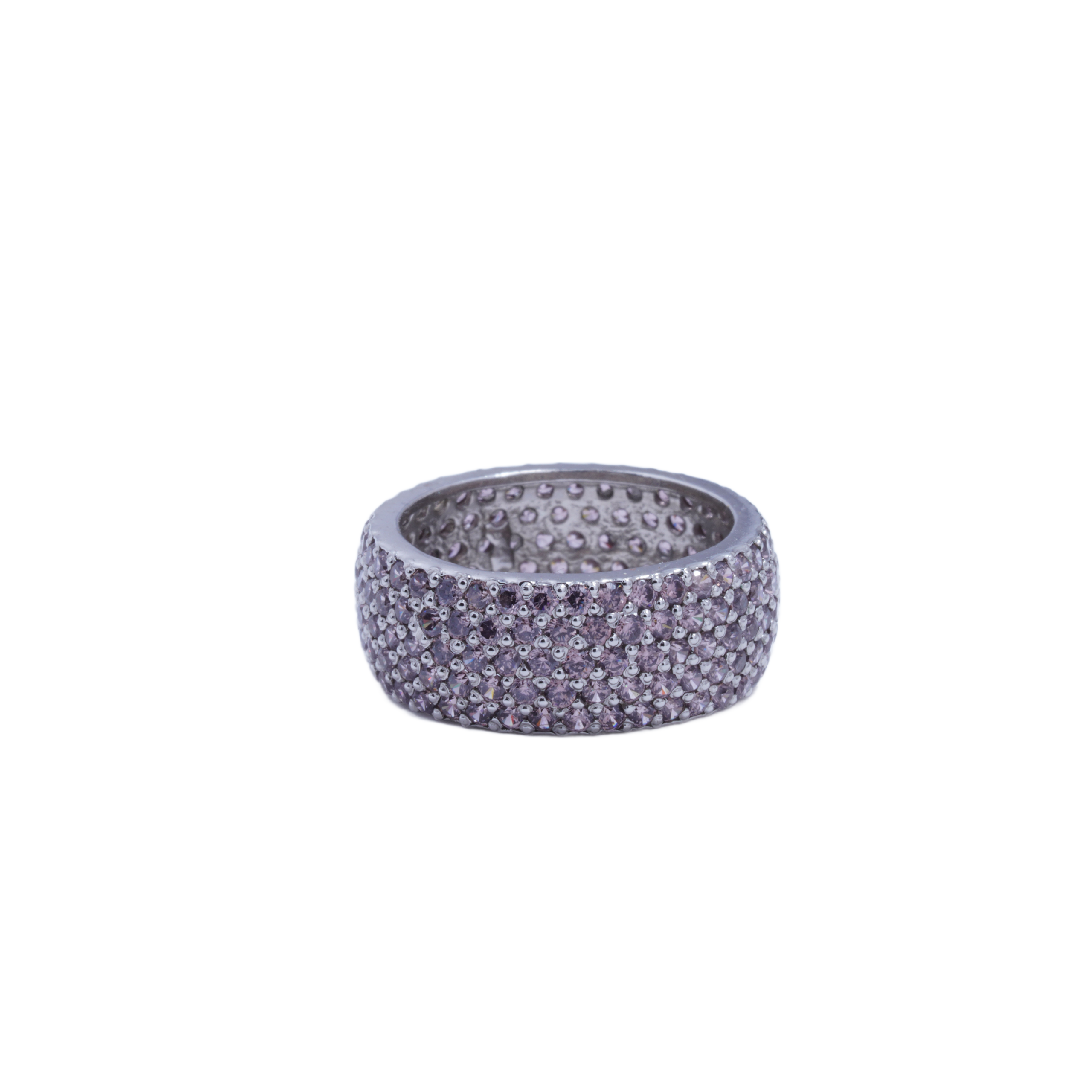 Amethyst Glow Pavé Band Ring