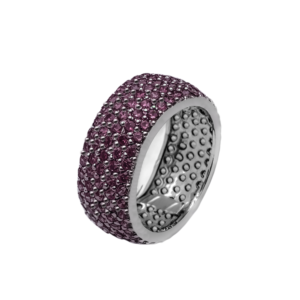 Amethyst Glow Pavé Band Ring