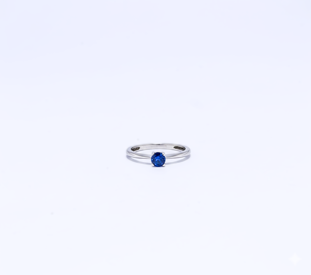 Ocean Glow Blue Zirconia Silver Ring