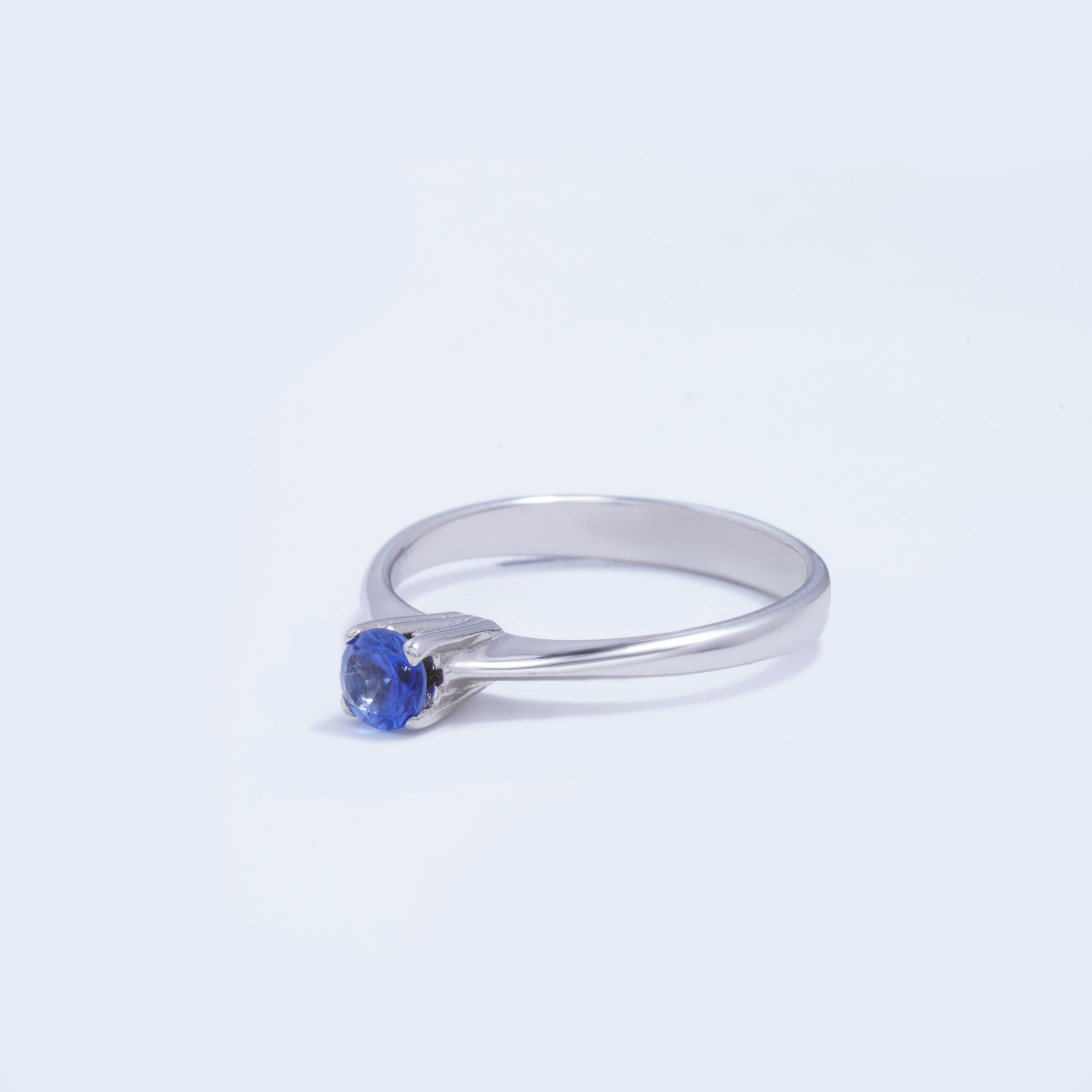 Ocean Glow Blue Zirconia Silver Ring