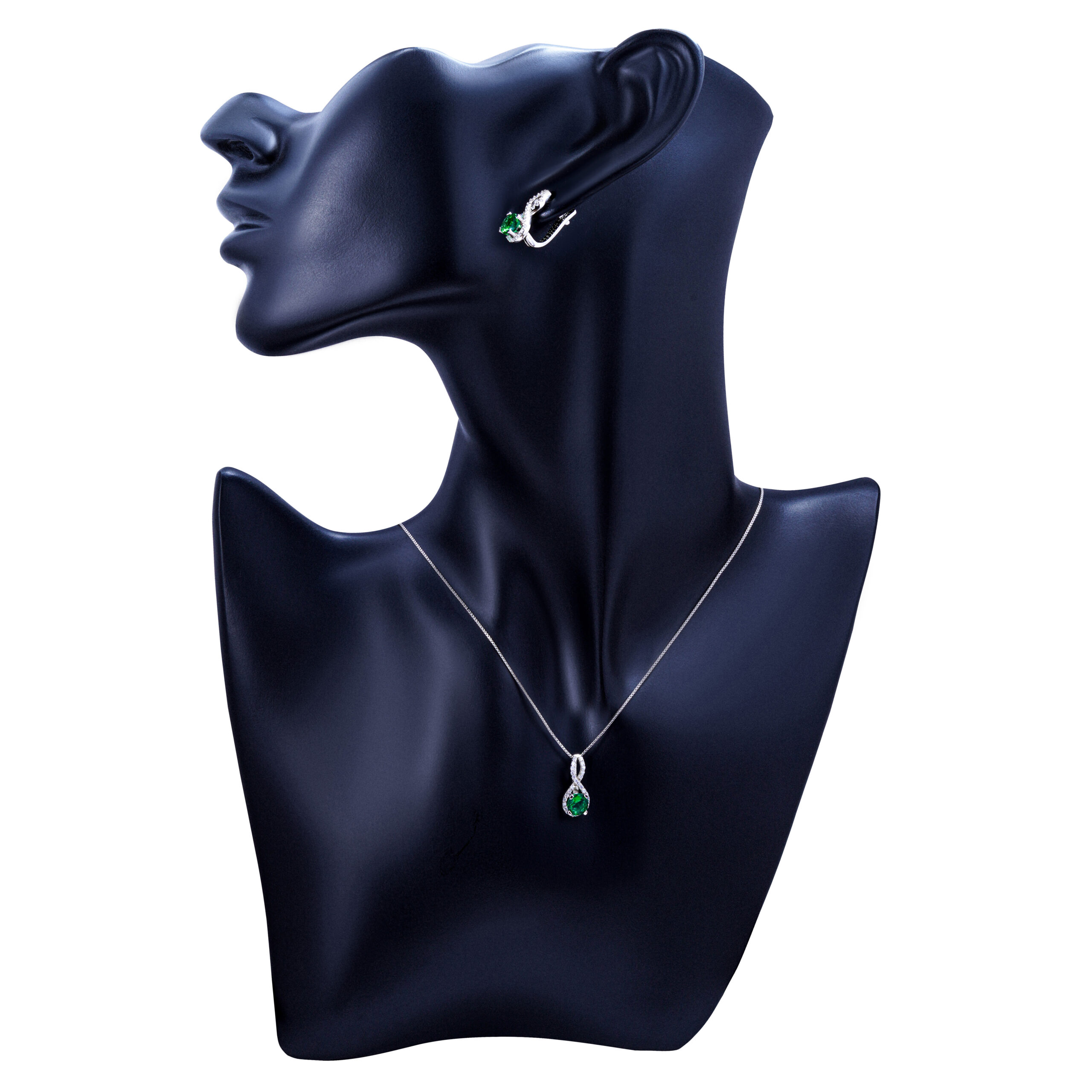 Emerald Dewdrop Sterling Necklace
